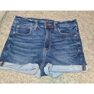American Eagle Next Level Stretch SuperHigh Rise Shortie Jean Shorts Womens Sz 6